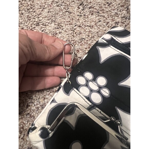 Vera Bradley Fabric Black White Floral wallet IN EXCELLENT - Picture 5 of 9